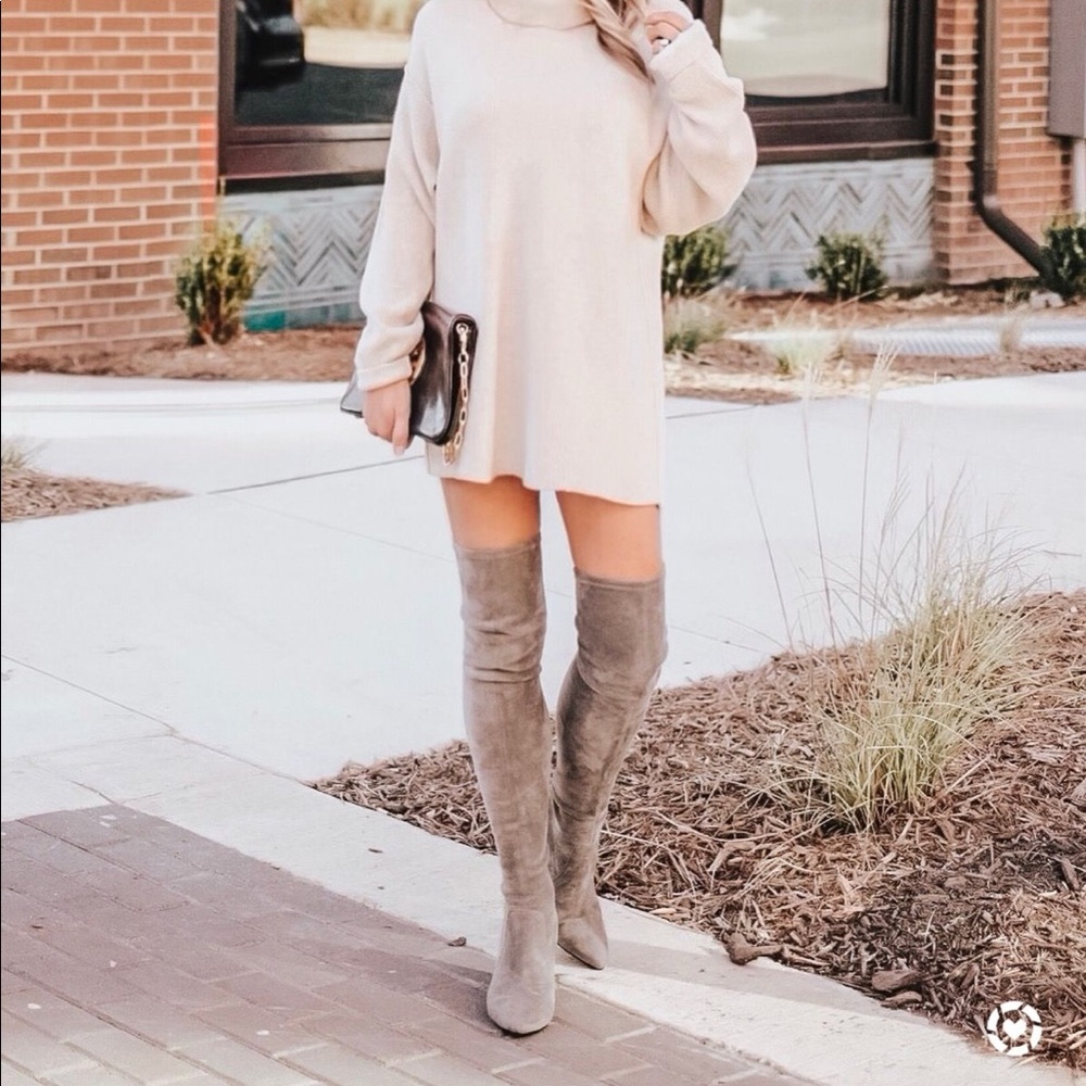 “Carina” Taupe Over The Knee Boots